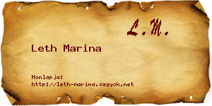 Leth Marina névjegykártya